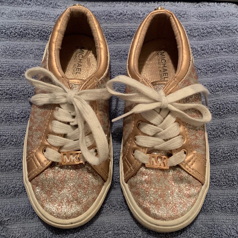 Michael Kors girls  gold sneakers